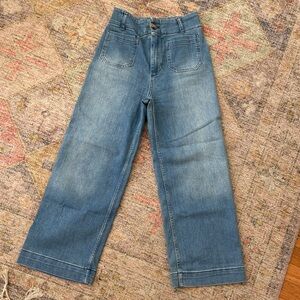 Pilcro and the Letterpress Wide Leg Jeans in Light Blue